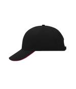 Unisex 6 Panel Sandwich Cap Black/red 7590