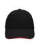 Unisex 6 Panel Sandwich Cap Black/red 7590