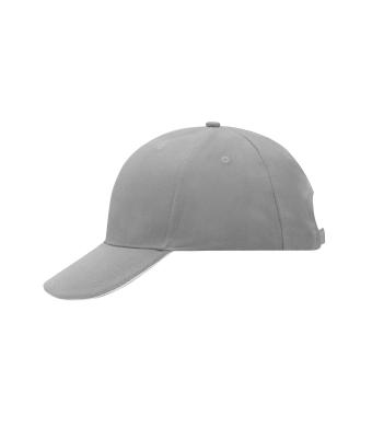 Unisex 6 Panel Sandwich Cap Dark-grey/white 7590