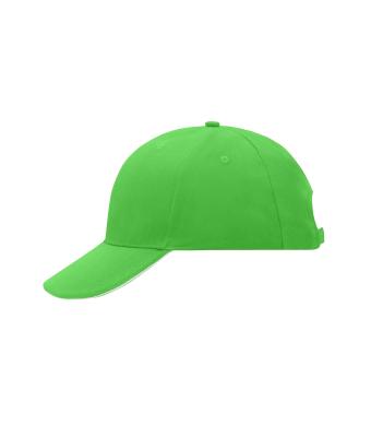 Unisex 6 Panel Sandwich Cap Lime-green/white 7590