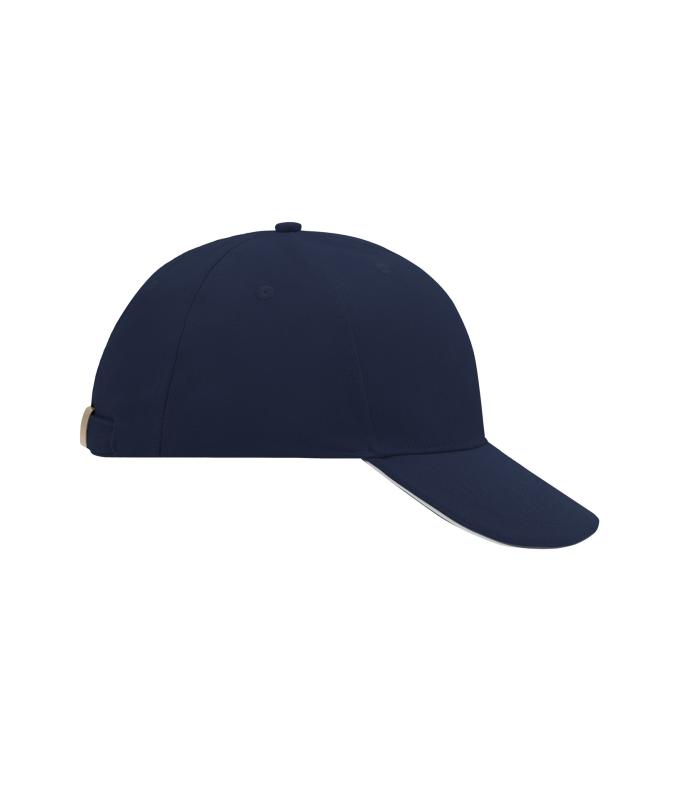 Unisex 6 Panel Sandwich Cap Navy/white 7590
