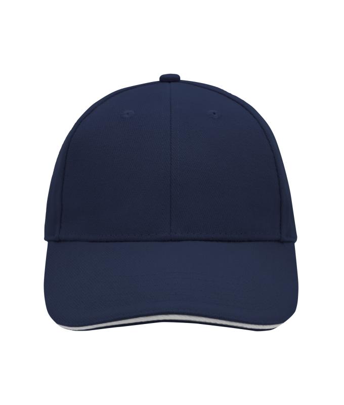 Unisex 6 Panel Sandwich Cap Navy/white 7590