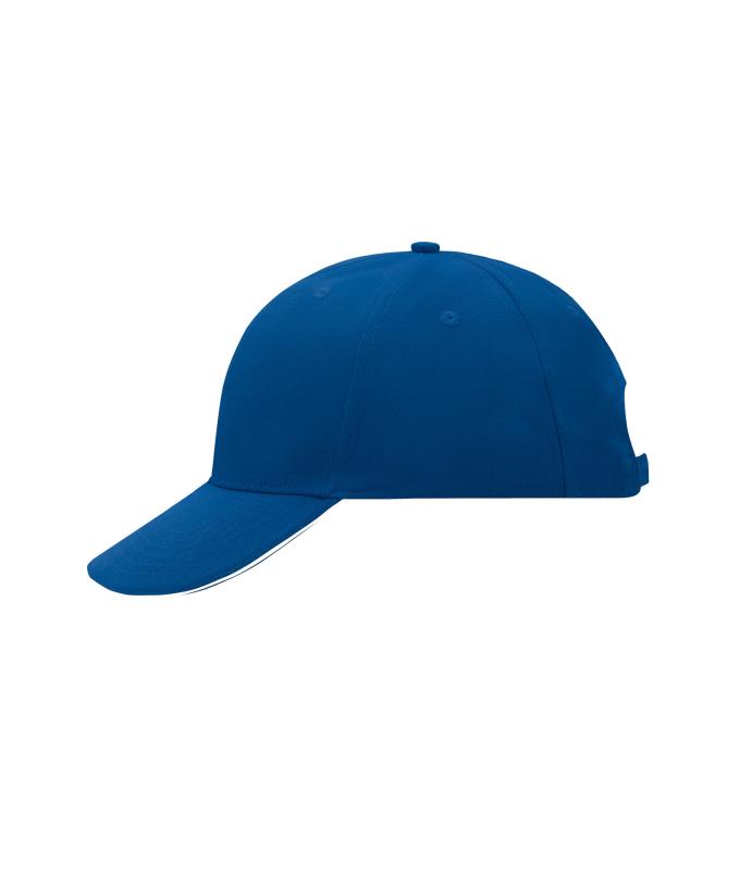 Unisex 6 Panel Sandwich Cap Royal/white 7590