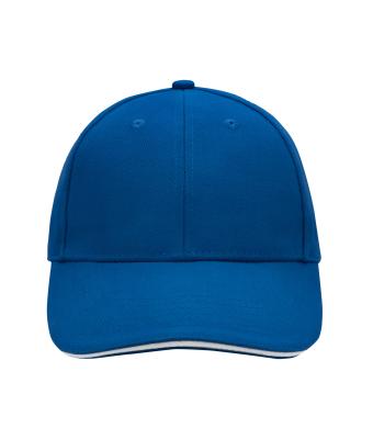 Unisex 6 Panel Sandwich Cap Royal/white 7590