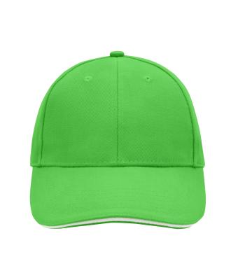 Unisex 6 Panel Sandwich Cap Lime-green/white 7590