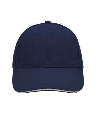 Unisex 6 Panel Sandwich Cap Navy/white 7590