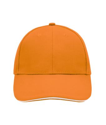 Unisex 6 Panel Sandwich Cap Orange/white 7590