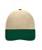 Unisex 6 Panel Raver Cap Beige/dark-green 7690