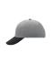 Unisex 6 Panel Raver Cap Light-grey/black 7690