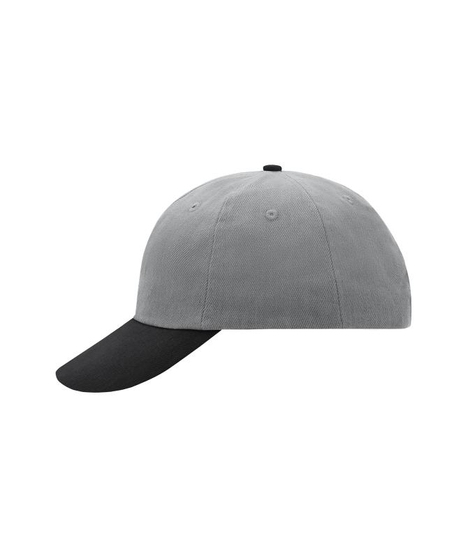 Unisex 6 Panel Raver Cap Light-grey/black 7690