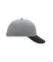 Unisex 6 Panel Raver Cap Light-grey/black 7690