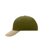 Unisex 6 Panel Raver Cap Olive/beige 7690