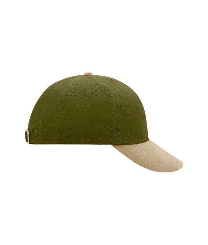 Unisex 6 Panel Raver Cap Olive/beige 7690