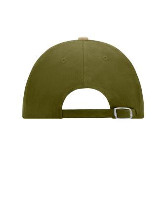 Unisex 6 Panel Raver Cap Olive/beige 7690