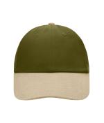 Unisex 6 Panel Raver Cap Olive/beige 7690