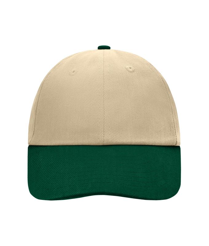 Unisex 6 Panel Raver Cap Beige/dark-green 7690
