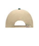 Unisex 6 Panel Raver Cap Beige/dark-green 7690