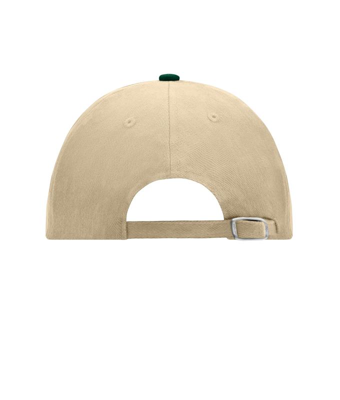 Unisex 6 Panel Raver Cap Beige/dark-green 7690