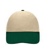 Unisex 6 Panel Raver Cap Beige/dark-green 7690