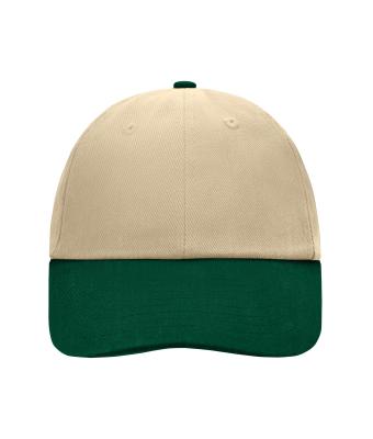 Unisex 6 Panel Raver Cap Beige/dark-green 7690