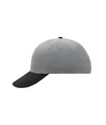 Unisex 6 Panel Raver Cap Light-grey/black 7690