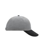 Unisex 6 Panel Raver Cap Light-grey/black 7690