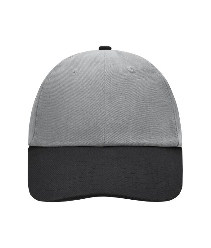 Unisex 6 Panel Raver Cap Light-grey/black 7690