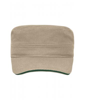 Unisex Military Sandwich Cap Khaki/dark-green 7899