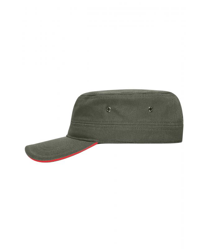 Unisex Military Sandwich Cap Olive/red 7899