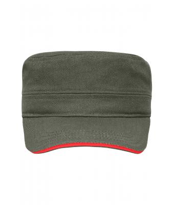 Unisex Military Sandwich Cap Olive/red 7899
