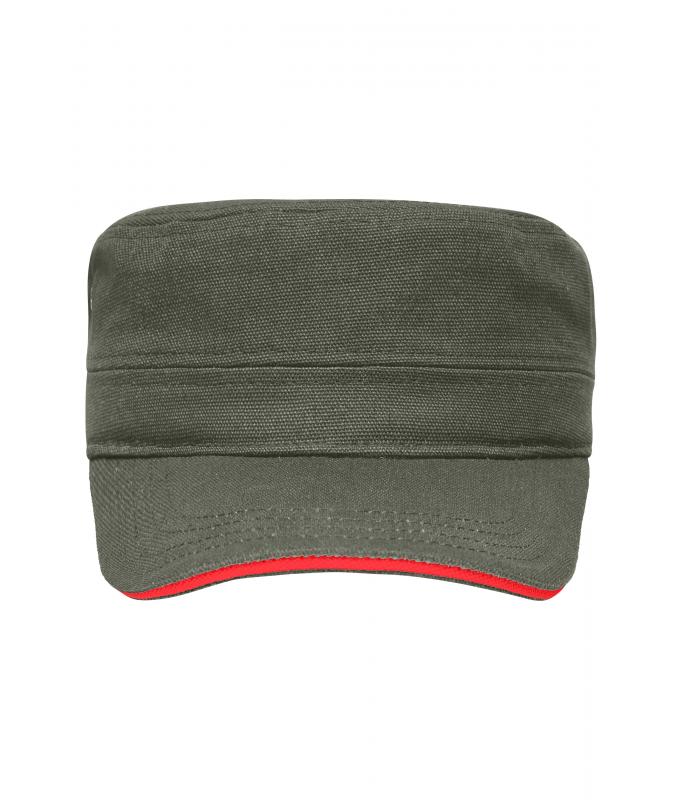 Unisex Military Sandwich Cap Olive/red 7899
