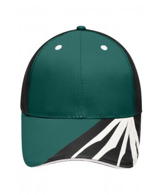 Unisex 6 Panel Craftsmen Cap - STRONG - Dark-green/black/white 8146