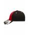 Unisex 6 Panel Craftsmen Cap - STRONG - Red/black/white 8146