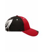 Unisex 6 Panel Craftsmen Cap - STRONG - Red/black/white 8146