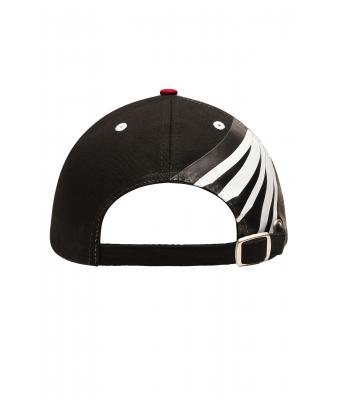 Unisex 6 Panel Craftsmen Cap - STRONG - Red/black/white 8146