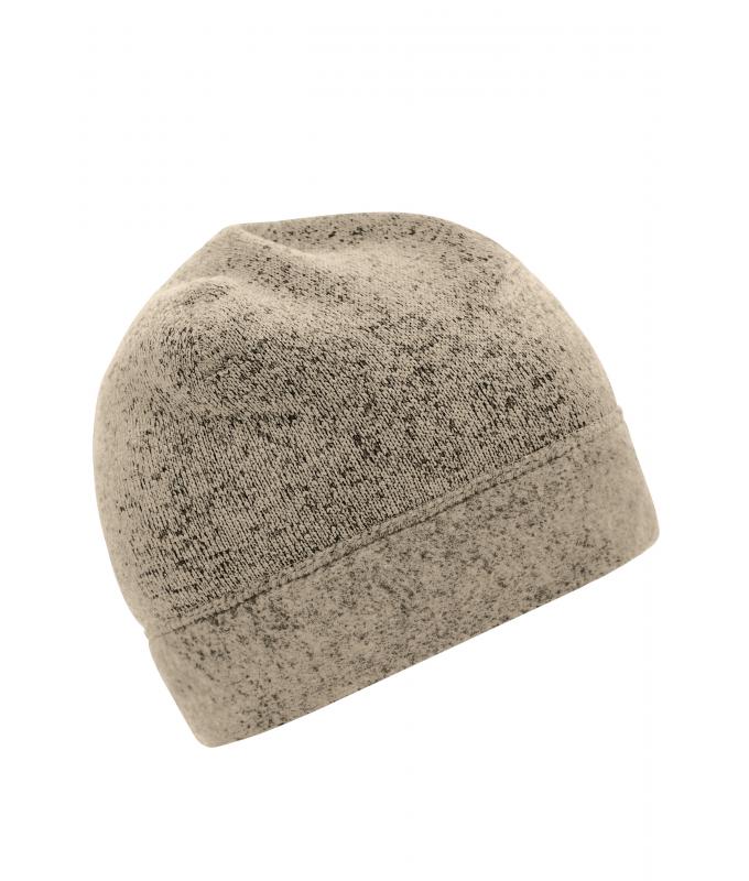 Unisex Knitted Fleece Workwear Beanie - STRONG - Stone-melange/black 8519