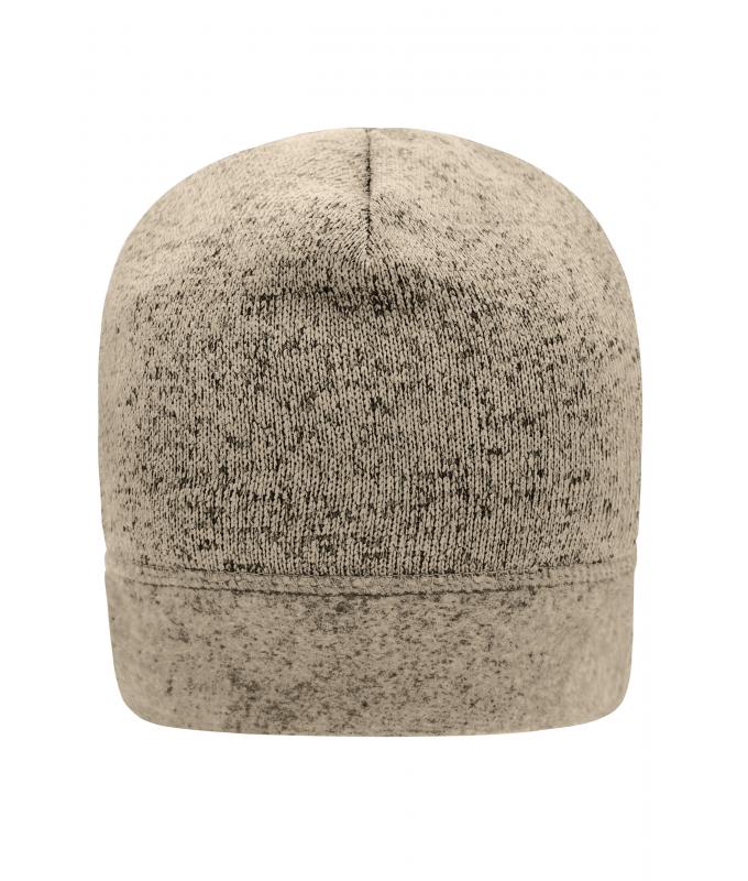 Unisex Knitted Fleece Workwear Beanie - STRONG - Stone-melange/black 8519