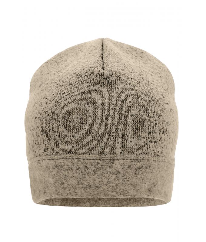 Unisex Knitted Fleece Workwear Beanie - STRONG - Stone-melange/black 8519