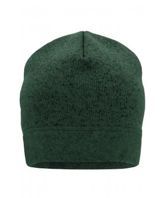 Unisex Knitted Fleece Workwear Beanie - STRONG - Dark-green-melange/black 8519