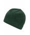 Unisex Knitted Fleece Workwear Beanie - STRONG - Dark-green-melange/black 8519