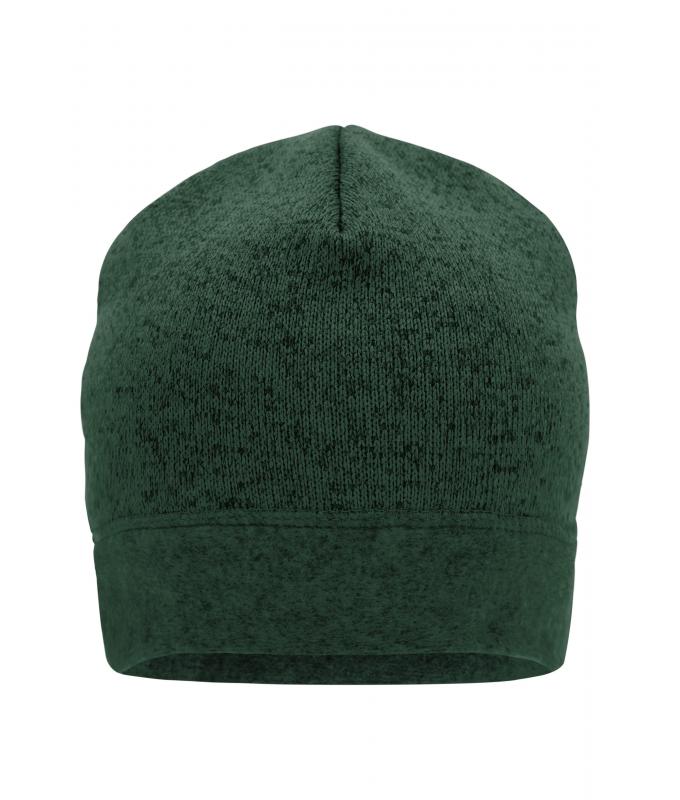 Unisex Knitted Fleece Workwear Beanie - STRONG - Dark-green-melange/black 8519