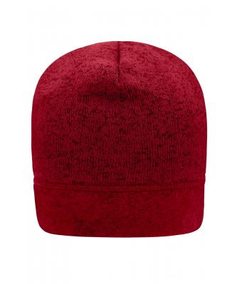 Unisex Knitted Fleece Workwear Beanie - STRONG - Red-melange/black 8519