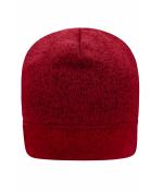 Unisex Knitted Fleece Workwear Beanie - STRONG - Red-melange/black 8519