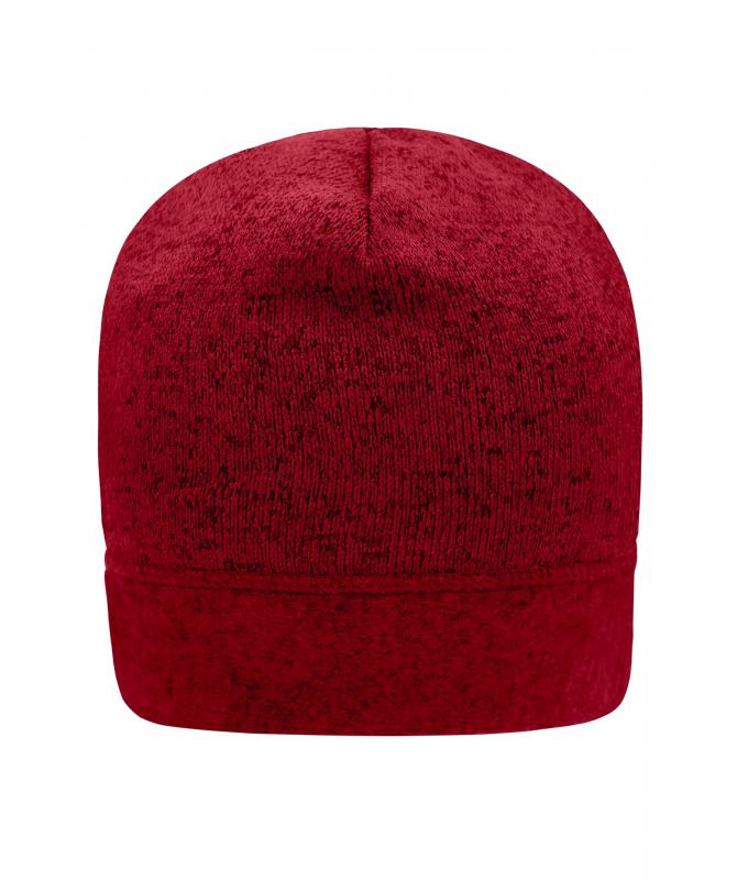 Unisex Knitted Fleece Workwear Beanie - STRONG - Red-melange/black 8519