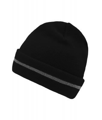 Unisex Reflective Beanie Black/silver 8702