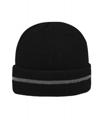 Unisex Reflective Beanie Black/silver 8702