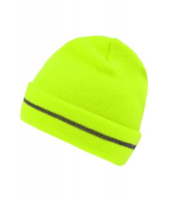 Unisex Reflective Beanie Bright-yellow/silver 8702