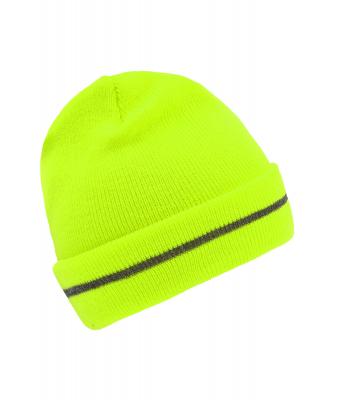 Unisex Reflective Beanie Bright-yellow/silver 8702