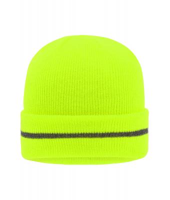 Unisex Reflective Beanie Bright-yellow/silver 8702