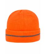Unisex Reflective Beanie Bright-orange/silver 8702